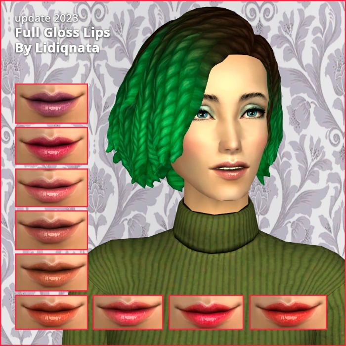 full gloss lips by lidiqnata for sims 2